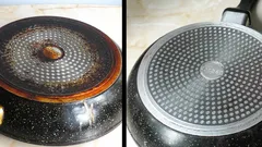 Womit du eine Pfanne sauber bekommst, wenn normales Abwaschen nicht hilft